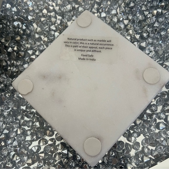 Home Decor Marble Square Coasters Real Natural White Stone Luxury Christmas 4 - Picture 4 of 8